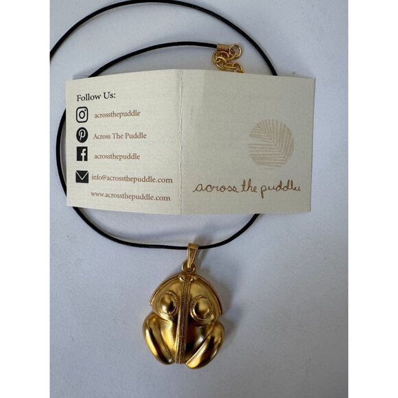 24K Gold Plated Tairona Frog Pendant Necklace Adjustable Chain Handcrafted In Co - Picture 12 of 16